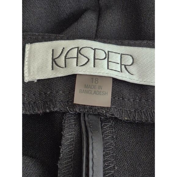 Womens Slacks Kasper Black Size 18 Front Pockets BossGirl WorkCore Stretch - Picture 2 of 8
